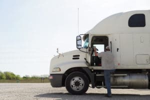 getting in the truck