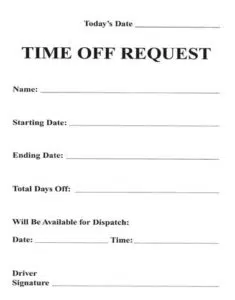 Time Off Request Sheet