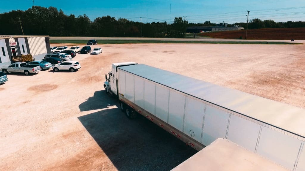 Sisbro truck gets ready to leave the home lot