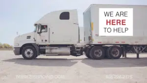 Sisbro truck with the words We are here to help on the side of the truck