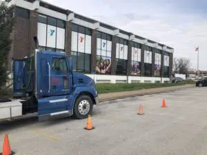 Sisbro truck in front of YMCA in Quincy, IL
