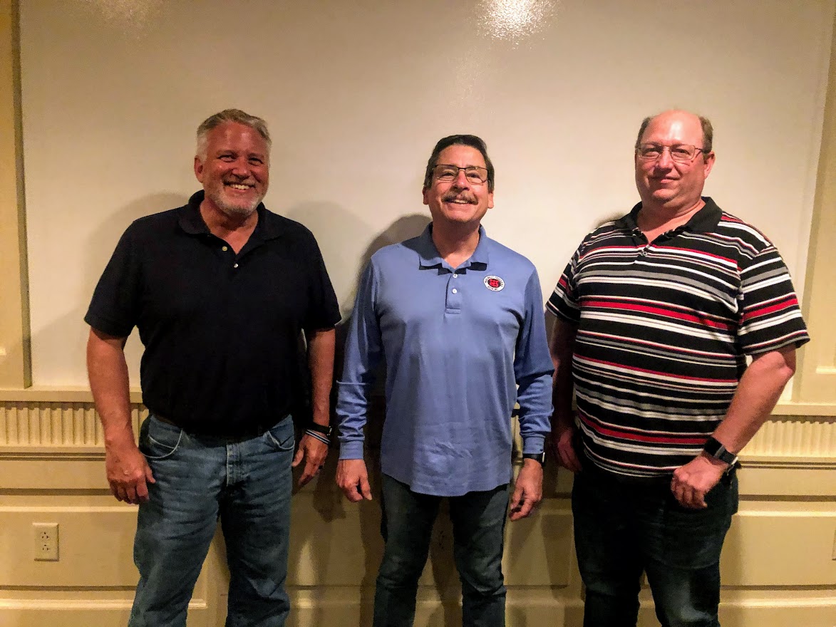 Sisbro General Manager Glenn Bemis, Executive Vice President Mid-West Truckers Association Brent Schaefer, and Sisbro Safety Manager Glenn Meyers attending MTA's Western Advisory Board Meeting at Tower of Pizza in Quincy, IL May 27, 2021.